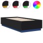 vidaXL Estructura cama con luces LED madera ingeniería negro 100x200cm vidaXL Estructura cama con luces LED madera ingeniería negro 100x200cm