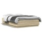 vidaXL Estructura cama con luces LED madera roble Sonoma 140x200 cm vidaXL Estructura cama con luces LED madera roble Sonoma 140x200 cm