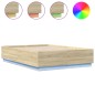 vidaXL Estructura cama con luces LED madera roble Sonoma 140x200 cm vidaXL Estructura cama con luces LED madera roble Sonoma 140x200 cm