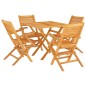 vidaXL Juego de comedor para jardín 5 piezas madera maciza de teca vidaXL Juego de comedor para jardín 5 piezas madera maciza de teca
