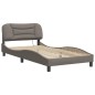 vidaXL Estructura de cama con luces LED tela gris taupe 100x200 cm vidaXL Estructura de cama con luces LED tela gris taupe 100x200 cm