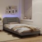 vidaXL Estructura de cama con luces LED tela gris taupe 100x200 cm vidaXL Estructura de cama con luces LED tela gris taupe 100x200 cm