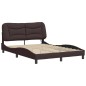 vidaXL Estructura de cama con luces LED tela marrón oscuro 120x200 cm vidaXL Estructura de cama con luces LED tela marrón oscuro 120x200 cm