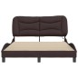 vidaXL Estructura de cama con luces LED tela marrón oscuro 120x200 cm vidaXL Estructura de cama con luces LED tela marrón oscuro 120x200 cm