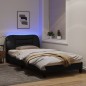 vidaXL Estructura de cama con luces LED tela negro 100x200 cm