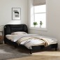 vidaXL Estructura de cama con luces LED tela negro 100x200 cm