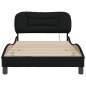 vidaXL Estructura de cama con luces LED tela negro 100x200 cm