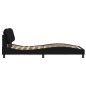 vidaXL Estructura de cama con luces LED tela negro 100x200 cm