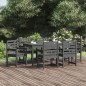 vidaXL Juego de comedor de jardín 7 piezas madera maciza pino gris vidaXL Juego de comedor de jardín 7 piezas madera maciza pino gris