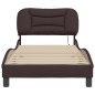 vidaXL Estructura de cama con luces LED tela marrón oscuro 90x190 cm vidaXL Estructura de cama con luces LED tela marrón oscuro 90x190 cm