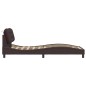 vidaXL Estructura de cama con luces LED tela marrón oscuro 90x190 cm vidaXL Estructura de cama con luces LED tela marrón oscuro 90x190 cm