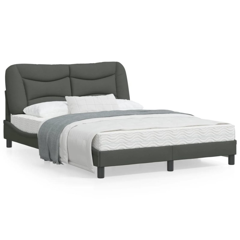 vidaXL Estructura de cama con luces LED tela gris oscuro 120x200 cm vidaXL Estructura de cama con luces LED tela gris oscuro 120x200 cm