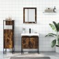 vidaXL Set de muebles baño 3 pzas madera contrachapada roble ahumado vidaXL Set de muebles baño 3 pzas madera contrachapada roble ahumado