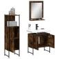 vidaXL Set de muebles baño 3 pzas madera contrachapada roble ahumado vidaXL Set de muebles baño 3 pzas madera contrachapada roble ahumado