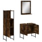 vidaXL Set de muebles baño 3 pzas madera contrachapada roble ahumado vidaXL Set de muebles baño 3 pzas madera contrachapada roble ahumado