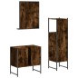 vidaXL Set de muebles baño 3 pzas madera contrachapada roble ahumado vidaXL Set de muebles baño 3 pzas madera contrachapada roble ahumado