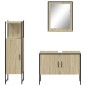 vidaXL Set de muebles de baño 3 pzas madera contrachapada roble sonoma vidaXL Set de muebles de baño 3 pzas madera contrachapada roble sonoma