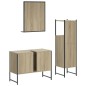 vidaXL Set de muebles de baño 3 pzas madera contrachapada roble sonoma vidaXL Set de muebles de baño 3 pzas madera contrachapada roble sonoma