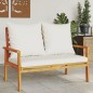 vidaXL Banco sofá de jardín con cojines madera maciza de acacia 120 cm vidaXL Banco sofá de jardín con cojines madera maciza de acacia 120 cm