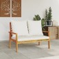 vidaXL Banco sofá de jardín con cojines madera maciza de acacia 120 cm vidaXL Banco sofá de jardín con cojines madera maciza de acacia 120 cm