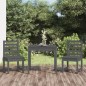 vidaXL Mesa y sillas de jardín 3 piezas madera maciza de pino gris vidaXL Mesa y sillas de jardín 3 piezas madera maciza de pino gris