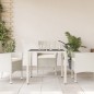 vidaXL Mesa de jardín superficie de vidrio ratán PE blanco 90x90x75 cm vidaXL Mesa de jardín superficie de vidrio ratán PE blanco 90x90x75 cm