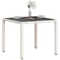 vidaXL Mesa de jardín superficie de vidrio ratán PE blanco 90x90x75 cm vidaXL Mesa de jardín superficie de vidrio ratán PE blanco 90x90x75 cm