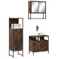 vidaXL Set de muebles baño 3 pzas madera contrachapada roble ahumado vidaXL Set de muebles baño 3 pzas madera contrachapada roble ahumado