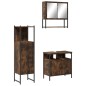 vidaXL Set de muebles baño 3 pzas madera contrachapada roble ahumado vidaXL Set de muebles baño 3 pzas madera contrachapada roble ahumado