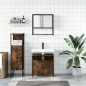 vidaXL Set de muebles baño 3 pzas madera contrachapada roble ahumado vidaXL Set de muebles baño 3 pzas madera contrachapada roble ahumado