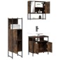 vidaXL Set de muebles baño 3 pzas madera contrachapada roble ahumado vidaXL Set de muebles baño 3 pzas madera contrachapada roble ahumado