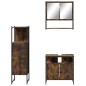 vidaXL Set de muebles baño 3 pzas madera contrachapada roble ahumado vidaXL Set de muebles baño 3 pzas madera contrachapada roble ahumado