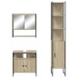 vidaXL Set de muebles de baño 3 pzas madera contrachapada roble Sonoma vidaXL Set de muebles de baño 3 pzas madera contrachapada roble Sonoma