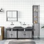 vidaXL Set de muebles de baño 4 pzas madera contrachapada gris sonoma