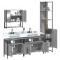 vidaXL Set de muebles de baño 4 pzas madera contrachapada gris sonoma