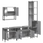 vidaXL Set de muebles de baño 4 pzas madera contrachapada gris sonoma