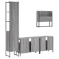 vidaXL Set de muebles de baño 4 pzas madera contrachapada gris sonoma