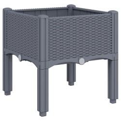 vidaXL Jardinera con patas PP gris 40x40x42 cm
