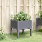 vidaXL Jardinera con patas PP gris 40x40x42 cm vidaXL Jardinera con patas PP gris 40x40x42 cm