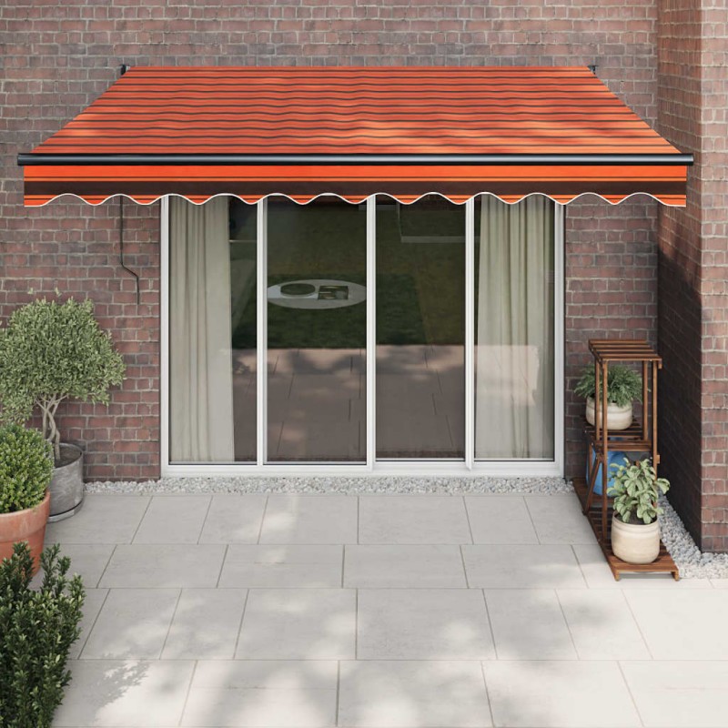 vidaXL Toldo retráctil automático naranja y marrón 3x2,5 m vidaXL Toldo retráctil automático naranja y marrón 3x2,5 m