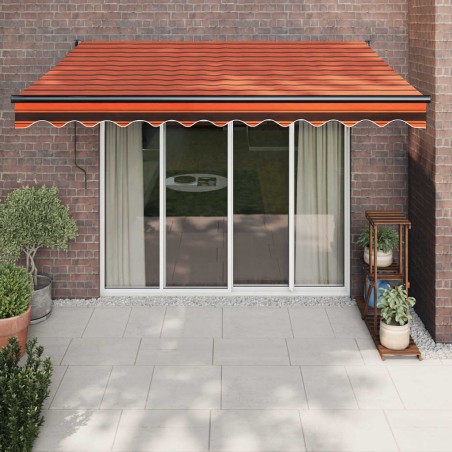 vidaXL Toldo retráctil automático naranja y marrón 3x2,5 m