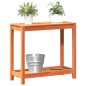 vidaXL Mesa de plantación y estante madera maciza marrón 82,5x35x75 cm vidaXL Mesa de plantación y estante madera maciza marrón 82,5x35x75 cm