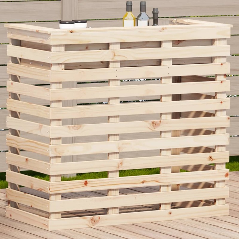 vidaXL Mesa alta bar de jardín madera maciza de pino 113,5x50x103 cm vidaXL Mesa alta bar de jardín madera maciza de pino 113,5x50x103 cm