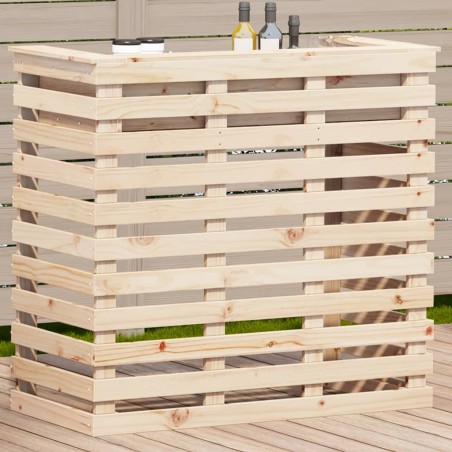 vidaXL Mesa alta bar de jardín madera maciza de pino 113,5x50x103 cm
