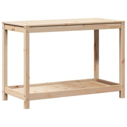 vidaXL Mesa de plantación con estante madera maciza pino 108x50x75 cm