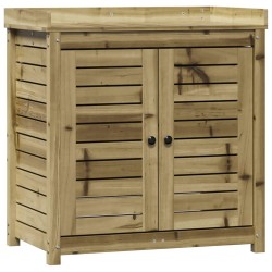 vidaXL Mesa plantación con estantes madera impregnada 82,5x50x86,5 cm