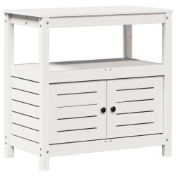 vidaXL Mesa plantación con estantes madera pino blanco 82,5x45x81 cm