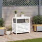 vidaXL Mesa plantación con estantes madera pino blanco 82,5x45x81 cm vidaXL Mesa plantación con estantes madera pino blanco 82,5x45x81 cm