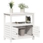 vidaXL Mesa plantación con estantes madera pino blanco 82,5x45x81 cm vidaXL Mesa plantación con estantes madera pino blanco 82,5x45x81 cm