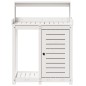 vidaXL Mesa plantación con estantes madera pino blanco 82,5x50x109,5cm vidaXL Mesa plantación con estantes madera pino blanco 82,5x50x109,5cm